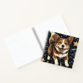 Starlit Corgi - Celestial Linocut Charm Notizblock (Innenseite)