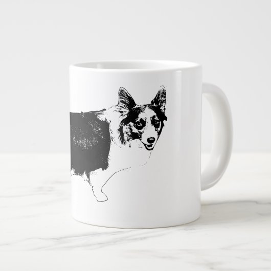 Starlit Corgi Cheer Jumbo-Tasse (Vorderseite Rechts)
