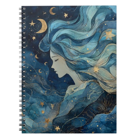 Starlit Dream Goddess Notebook  Notizblock (Vorderseite)