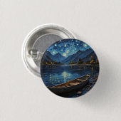 "Starlit Drift: Angeln unter dem Kosmos Button (Vorne & Hinten)