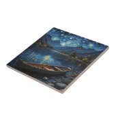 "Starlit Drift: Angeln unter dem Kosmos Fliese (Seite)