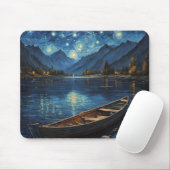 "Starlit Drift: Angeln unter dem Kosmos Mousepad (Mit Mouse)