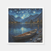"Starlit Drift: Angeln unter dem Kosmos Serviette (Vorderseite)