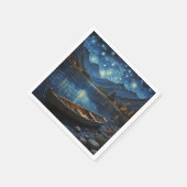 "Starlit Drift: Angeln unter dem Kosmos Serviette (Ecke)