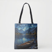 "Starlit Drift: Angeln unter dem Kosmos Tasche (Vorderseite)