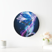 Starlit Elegance: Blumendesign Deep Blue Uhr (Zuhause)