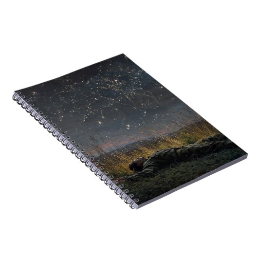 Starlit Field Dream Night Notebook Notizblock (Rechte Seite)