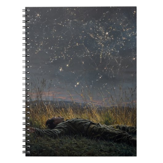 Starlit Field Dream Night Notebook Notizblock (Vorderseite)