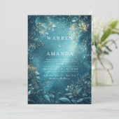 Starlit Forest Dream Wedding Einladung (Stehend Vorderseite)