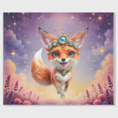 Starlit Fox of the Moonlit Meadows. Geschenkpapier (Flach)