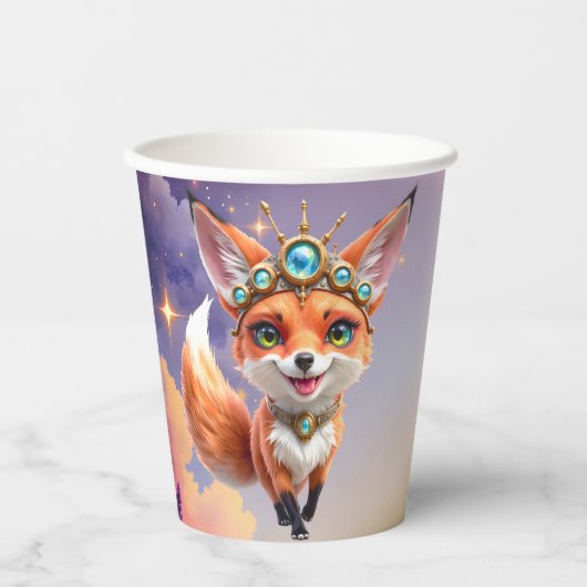 Starlit Fox of the Moonlit Meadows. Pappbecher (Vorderseite)