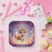 Starlit Fox of the Moonlit Meadows. Pappteller (Party)