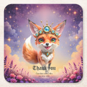 Starlit Fox of the Moonlit Meadows. Rechteckiger Pappuntersetzer (Vorderseite)