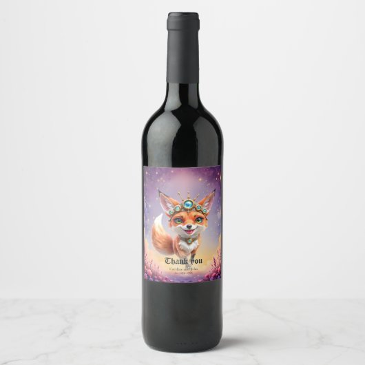 Starlit Fox of the Moonlit Meadows. Weinetikett (Vorderseite)