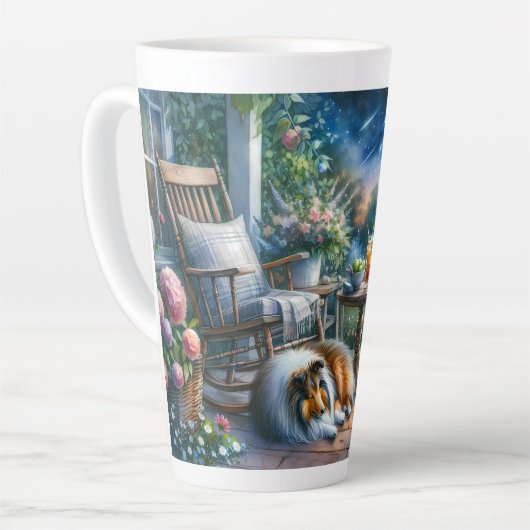 Starlit Garden Porch Sheltie Dream Milchtasse (Linke Ecke)