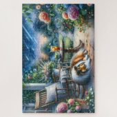 Starlit Garden Porch Sheltie Dream Puzzle (Vertikal)