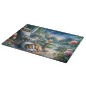 Starlit Garden Porch Sheltie Dream Schneidebrett (Ecke)