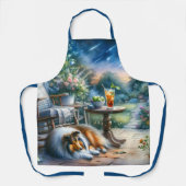 Starlit Garden Porch Sheltie Dream Schürze (Vorderseite)