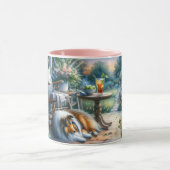 Starlit Garden Porch Sheltie Dream Tasse (Zentrum)
