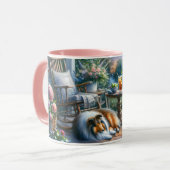 Starlit Garden Porch Sheltie Dream Tasse (Vorderseite Links)