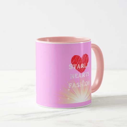 Starlit Hearts Fashion Red Heart Shine Combo Tasse (VorderseiteRechts)
