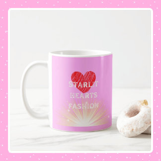 Starlit Hearts Fashion Red Heart Shine Kaffeetasse