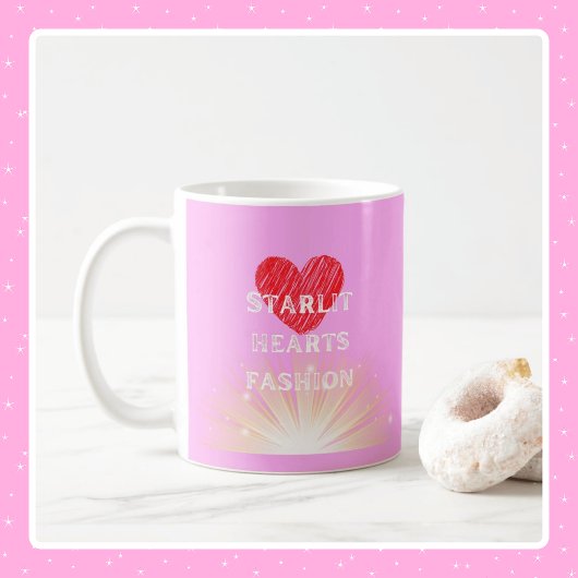 Starlit Hearts Fashion Red Heart Shine Kaffeetasse