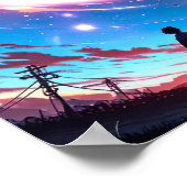 Starlit Horizon - Anime Space Poster (Ecke)