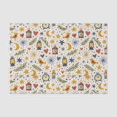 Starlit Lantern Folk Pattern Seidenpapier (Vorderseite)