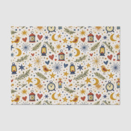 Starlit Lantern Folk Pattern Seidenpapier