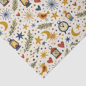 Starlit Lantern Folk Pattern Seidenpapier (Ausschnitt)