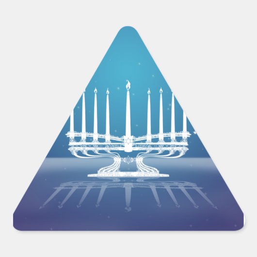 Starlit Menorah II Dreieckiger Aufkleber (Vorderseite)