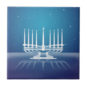 Starlit Menorah II Fliese