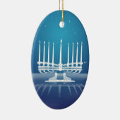 Starlit Menorah II Keramik Ornament (Rechts)