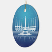 Starlit Menorah II Keramik Ornament (Links)