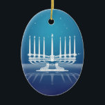 Starlit Menorah II Keramik Ornament<br><div class="desc">Originalvorlage durch Thedustyphoenix. http://www.thedustyphoenix.com</div>