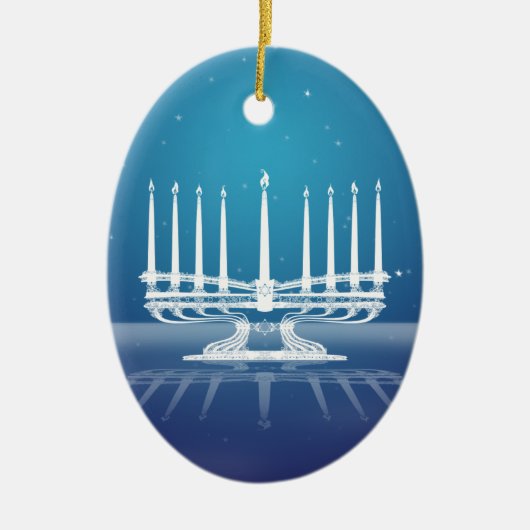 Starlit Menorah II Keramik Ornament (Vorne)