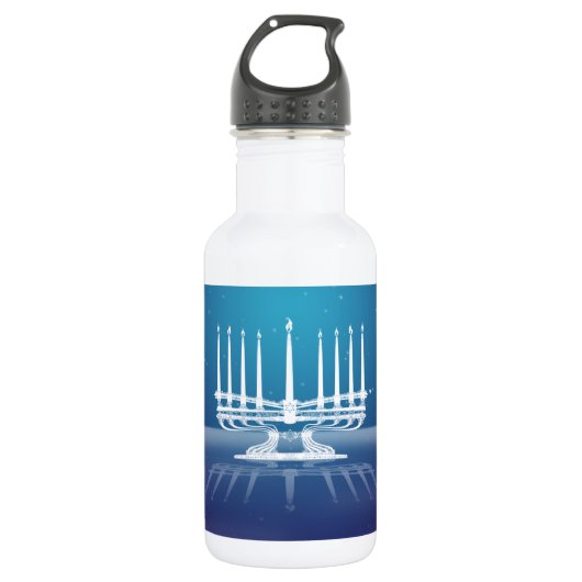 Starlit Menorah II Trinkflasche (Vorderseite)