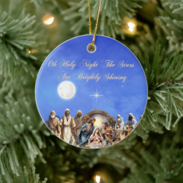 Starlit Nativity: Oh, Heilige Nacht- Keramik Ornament