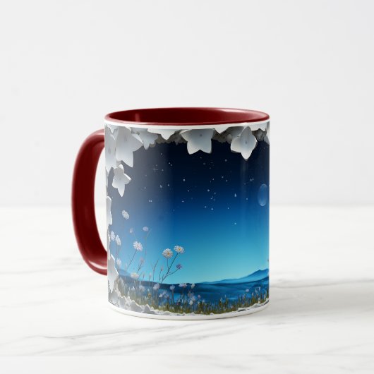 Starlit Night Garden Keramik Kaffee Tasse ☕ (Vorderseite Links)