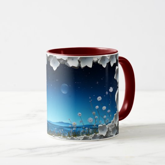 Starlit Night Garden Keramik Kaffee Tasse ☕ (VorderseiteRechts)