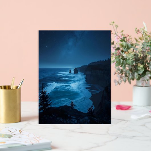 Starlit Ocean Cliffs - Milky Way Coast Nightscap Acrylschild (Hochzeit)