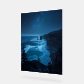 Starlit Ocean Cliffs - Milky Way Coast Nightscap Acrylschild (Winkel)