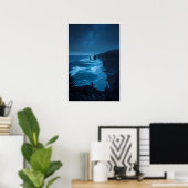 Starlit Ocean Cliffs - Milky Way Coast Nightscap Poster (Heimbüro)