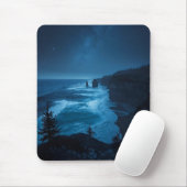 Starlit Ocean Cliffs – Milky Way Coastal Nightscap Mousepad (Mit Mouse)