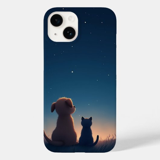 Starlit Puppy & Kitten iPhone 14 Fall Case-Mate iPhone Hülle (Rückseite)