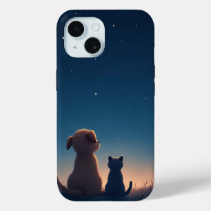Starlit Puppy & Kitten iPhone 15 Fall Case-Mate iPhone Hülle