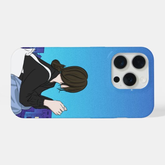 Starlit Reflection - Modernes Minimalistisches Tel iPhone Hülle (Rückseite (Horizontal))