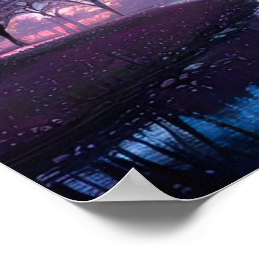 Starlit Sakura Park Poster (Ecke)