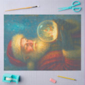 Starlit Santa Snow Globe Christmas Decoupage Paper Seidenpapier (Basteln)